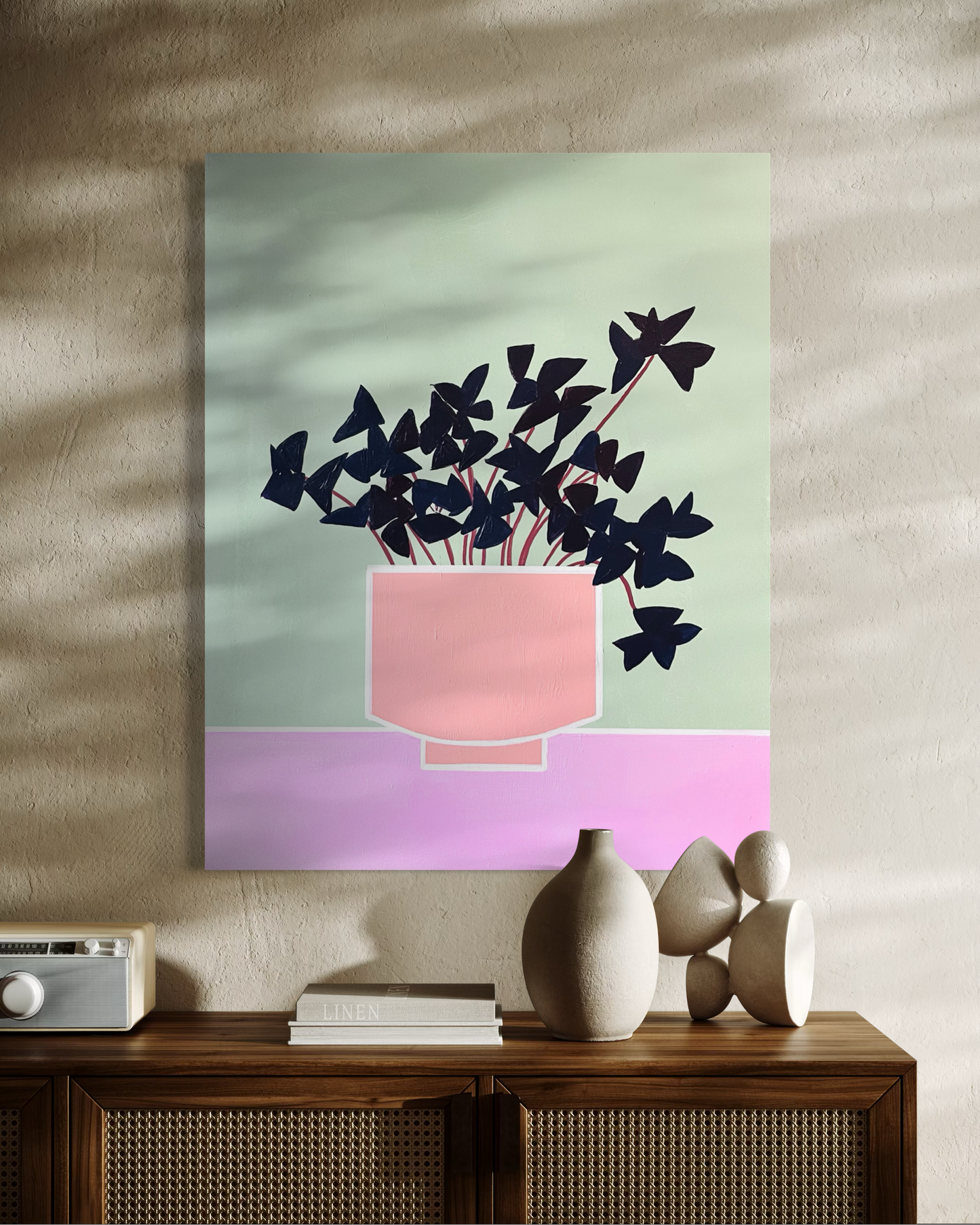Oxalis (Oxalis Plant in Terracotta Pot- Original Painting)