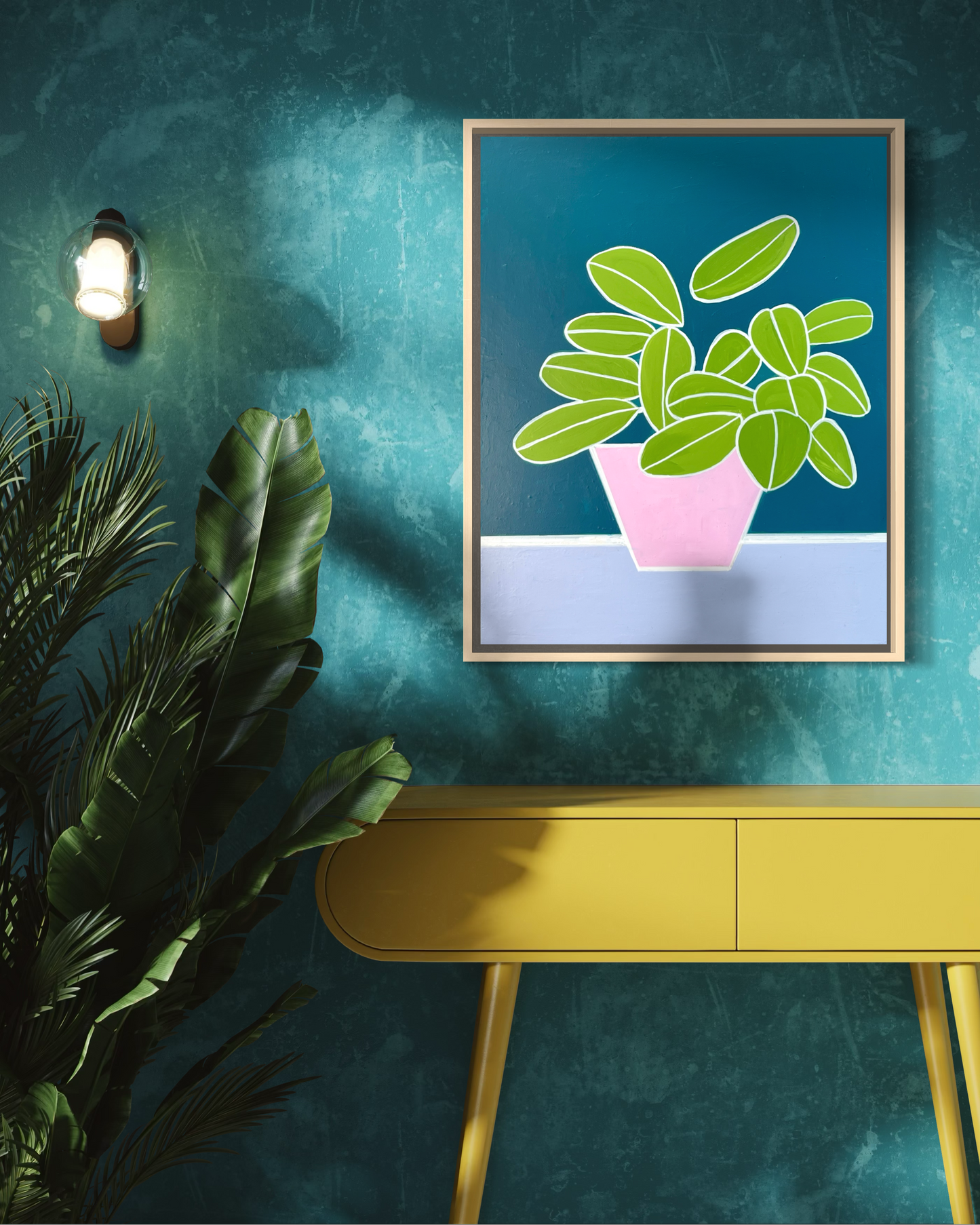 Calathea (Calathea Original Painting in Pink Pot)