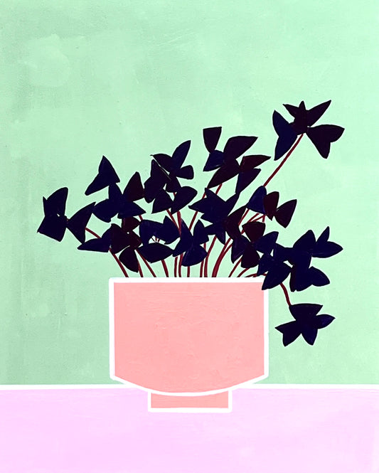 Oxalis (Oxalis Plant in Terracotta Pot- Original Painting)