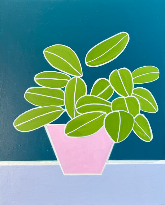 Calathea (Calathea Original Painting in Pink Pot)