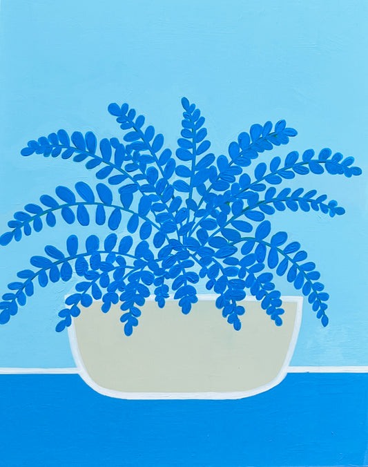 Blue Fern (Blue Fern in Pot Original Painting)