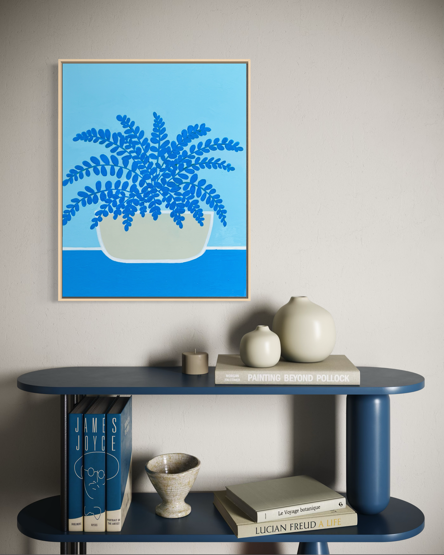 Blue Fern (Blue Fern in Pot Original Painting)